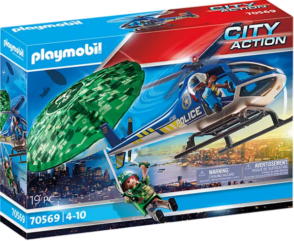 Playmobil 70569 Hélicoptère de Police et Parachutiste